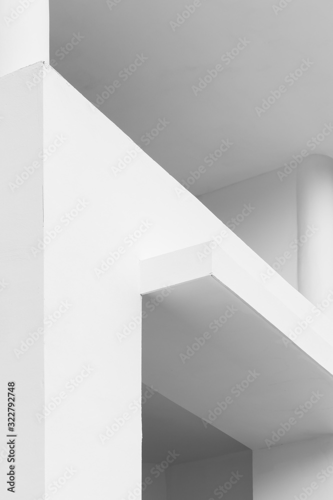 Abstract white minimal architecture details - obrazy, fototapety, plakaty 