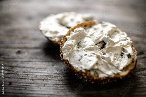 Bagels with spread
