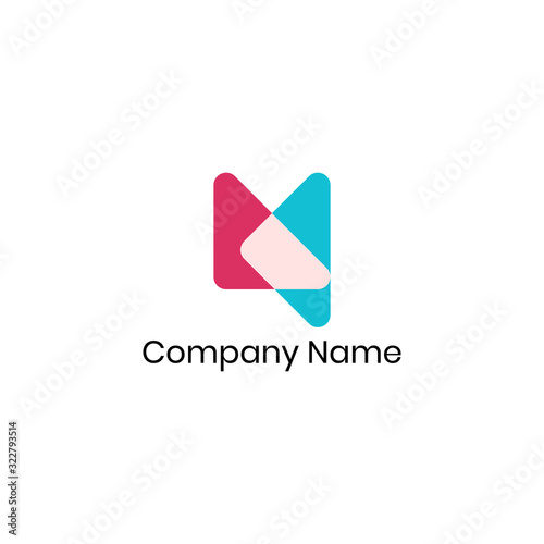 Free Download abstract two triangle logo design template - GFXLoad