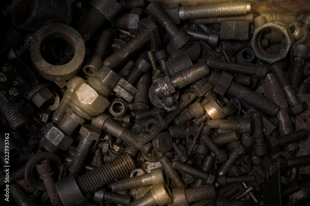Old scrap left over from the industry. Parts of old and damaged machinery Old scrap left over from the industry. Parts of old and damaged machinery