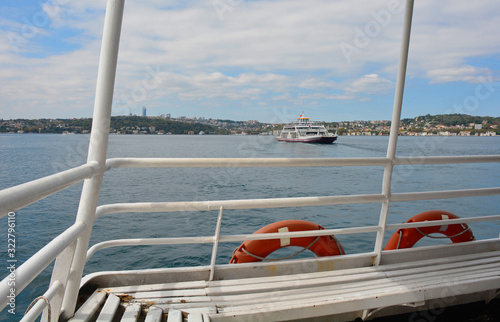 A ferry cruising the Bosphorus between Uskudar and Anadolu Kavagi in Istanbul