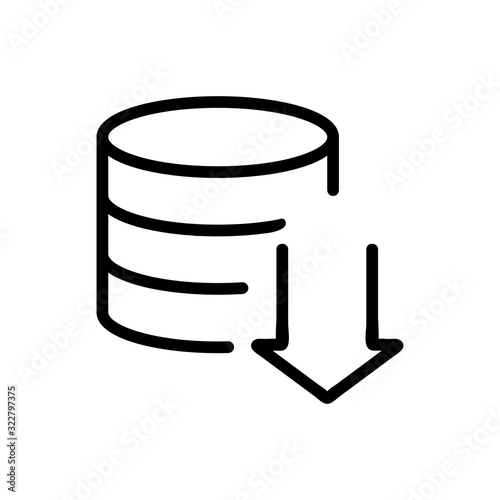 the database is an icon vector. Thin line sign. Isolated contour symbol illustration photo