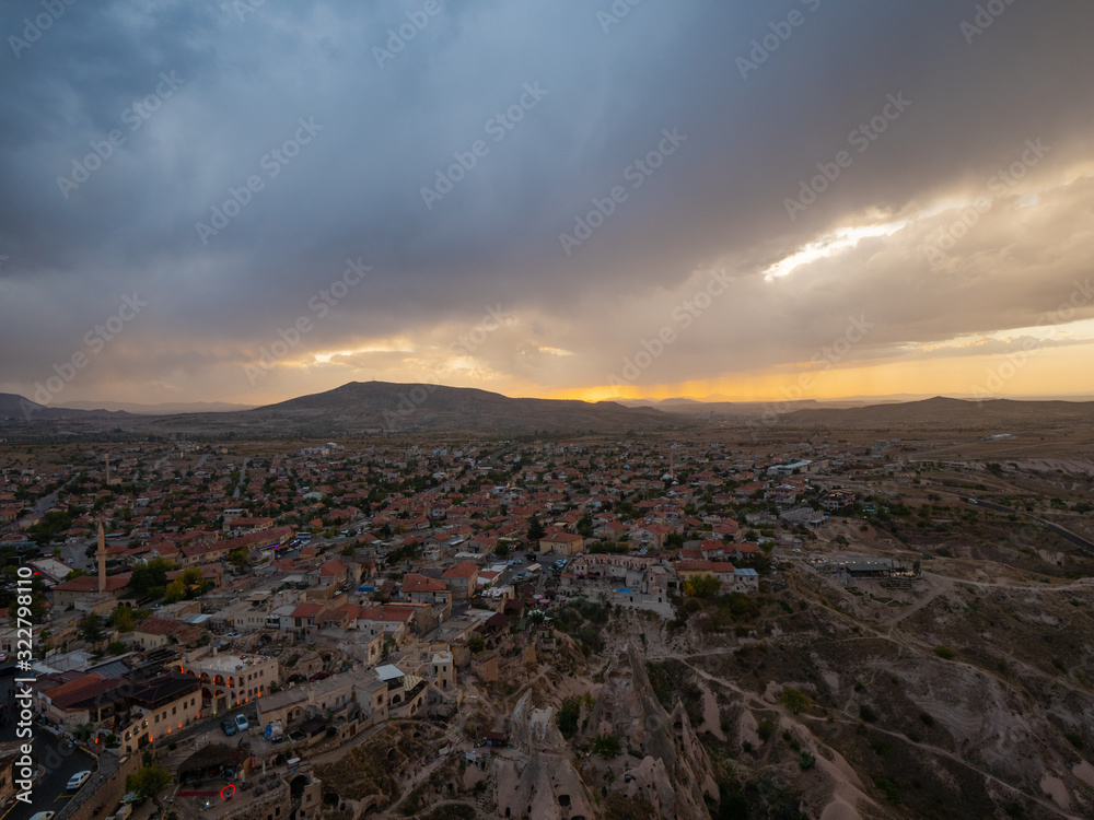 Views over Cappadocia from Uchisar Castle, Nevsehir, Turkey