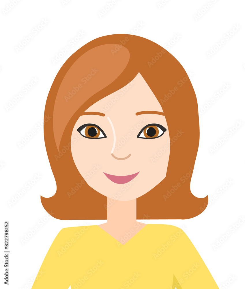Avatar of a young woman. Isolated on a white background. Vector illustration. Avatar of a young woman. Isolated on a white background. Vector illustration.