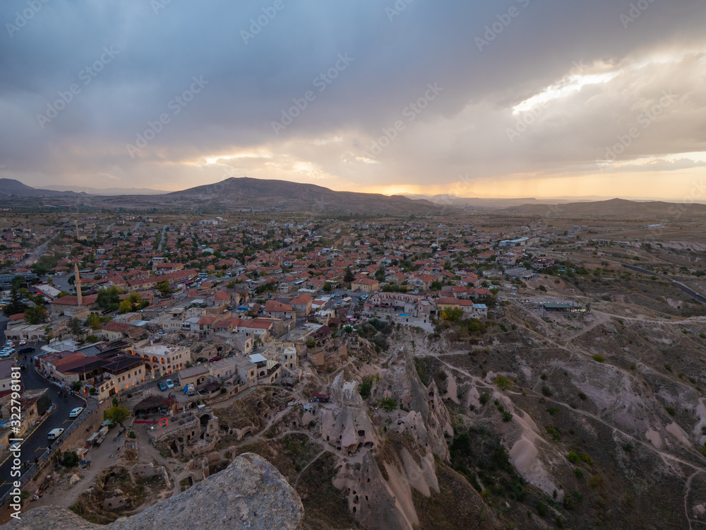 Views over Cappadocia from Uchisar Castle, Nevsehir, Turkey