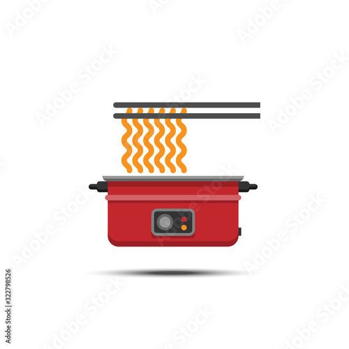 Home electric cooking pot icon on a white background