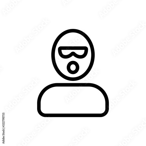 The criminal thief is a gangster icon vector. Thin line sign. Isolated contour symbol illustration