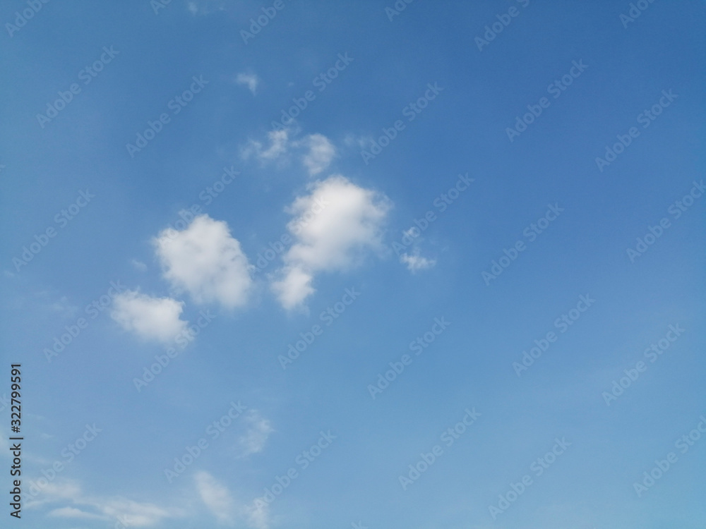 The pattern of white clouds in the sky as a white background like cotton balls in the morning