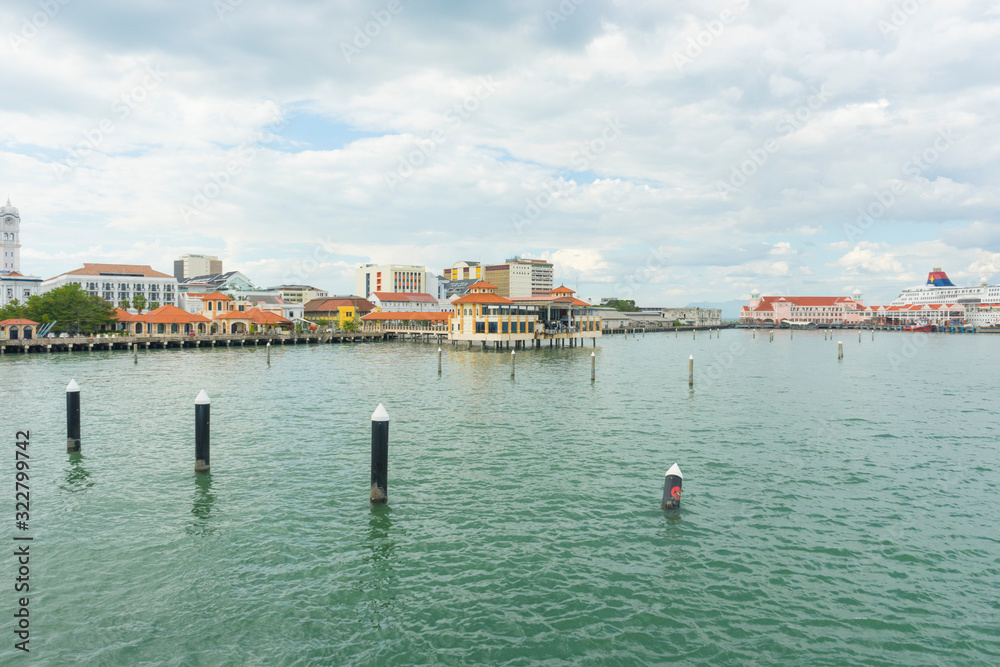View of Pangkalan Raja Tun Uda Ferry Terminal in Penang, Malaysia