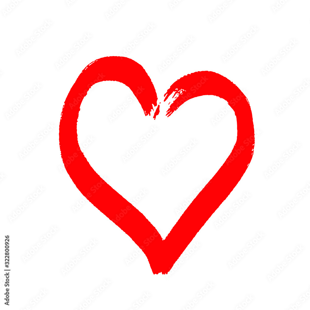 hand drawn heart. Handdrawn hearts isolated on white background. Vector illustration for your graphic design