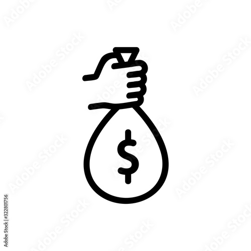robbery crime icon vector. Thin line sign. Isolated contour symbol illustration