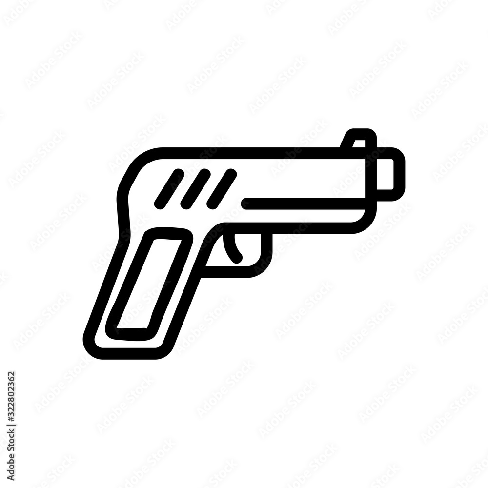 Weapon criminal icon vector. Thin line sign. Isolated contour symbol illustration