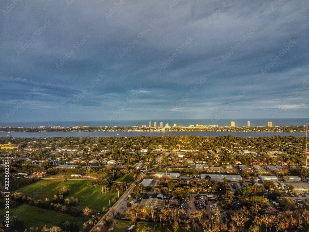 Aerial view of Holly Hill, Florida 