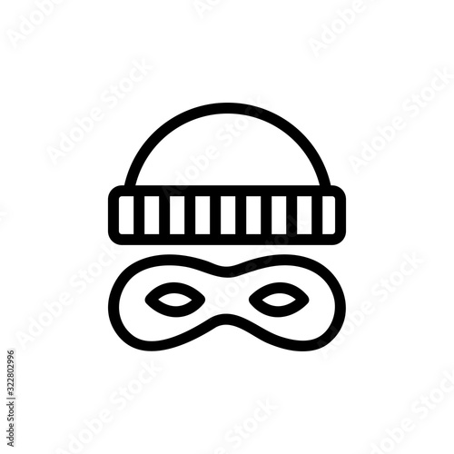 Mask criminal icon vector. Thin line sign. Isolated contour symbol illustration