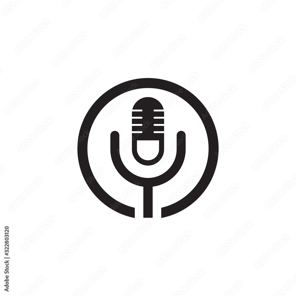 Microphone icon logo design vector template Microphone icon logo design vector template