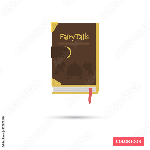 Book with fairy tales color flat icon for web and mobile design