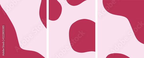 Set abstract organic shapes designs posters, nordic, graphic dynamic background. Vector trendy scandinavian posters. blush pink color palette 