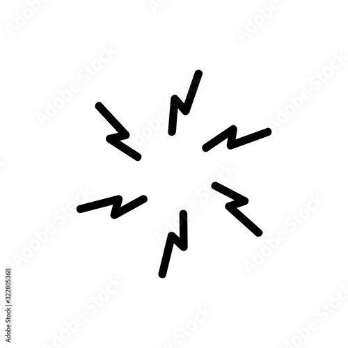 pain icon vector. Thin line sign. Isolated contour symbol illustration