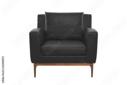 Blur leather and wood armchair modern designer