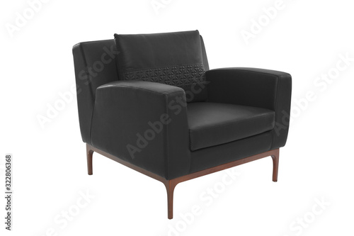 Blur leather and wood armchair modern designer © Anthony Paz