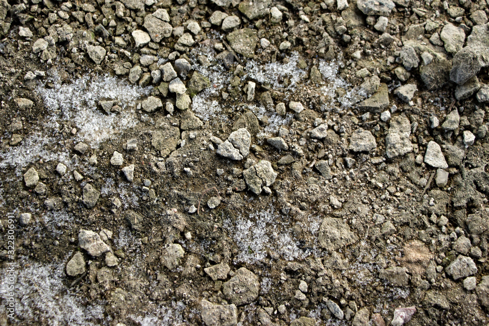 Stones frozen in ice. Frost. Close-up. The concept of ecology and global warming. Stones frozen in ice. Frost. Close-up. The concept of ecology and global warming.