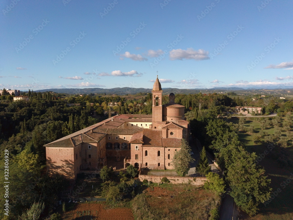 Siena drone panorama aereal view 
