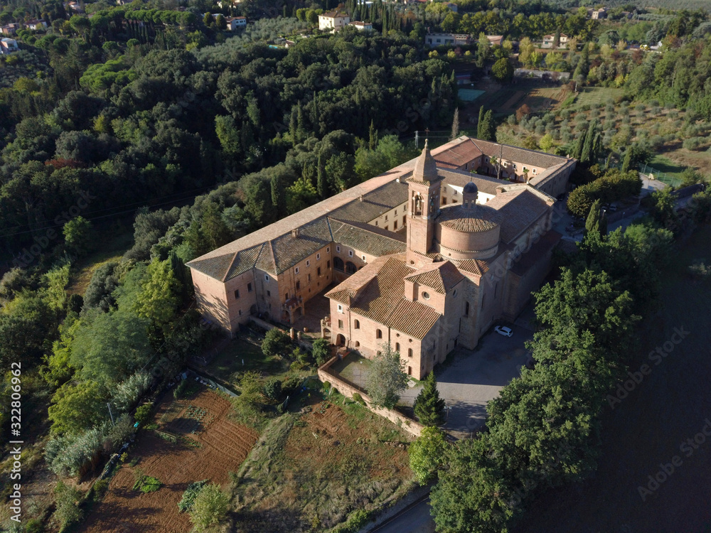 Siena drone panorama aereal view 