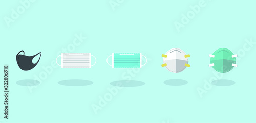 Various common types of mask  illustration