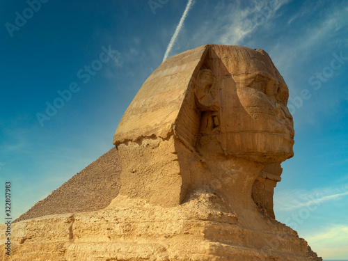 The Great Sphinx of Giza and the pyramids in Egypt