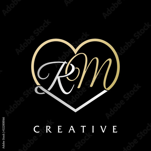 rm love logo design vector icon
