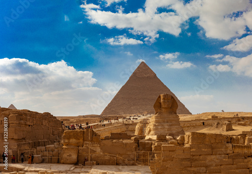 The Great Sphinx of Giza and the pyramids in Egypt