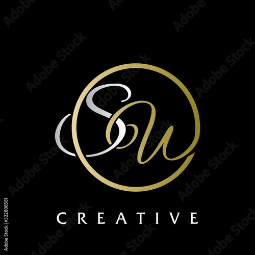 sw or su logo design vector