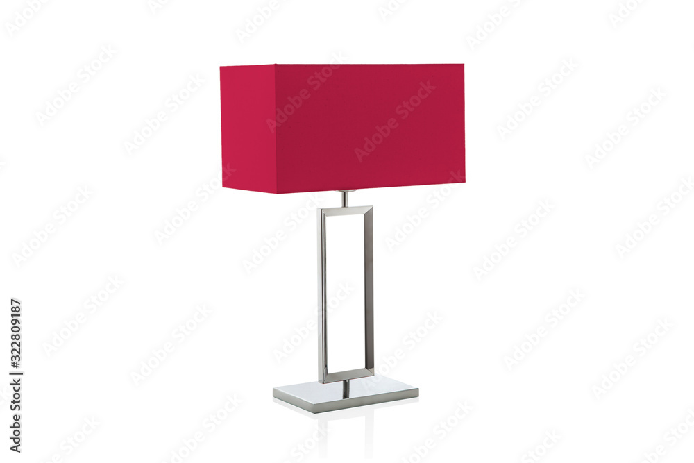 Modern table lamp with small red lampshade Modern table lamp with small red lampshade