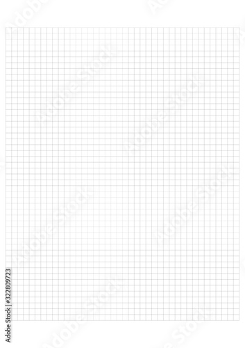Millimeter grid on A4 size page. Divided by 5 mm lines. Sheet of engineering graph paper. Vector illustration