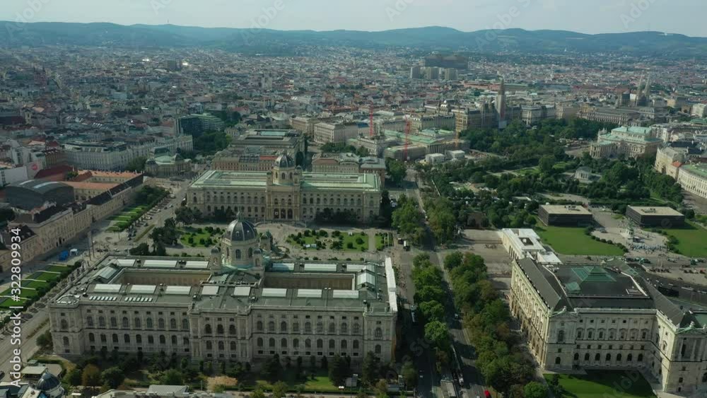 flight over summer day vienna city famous museum complex square aerial panorama 4k austria flight over summer day vienna city famous museum complex square aerial panorama 4k austria
