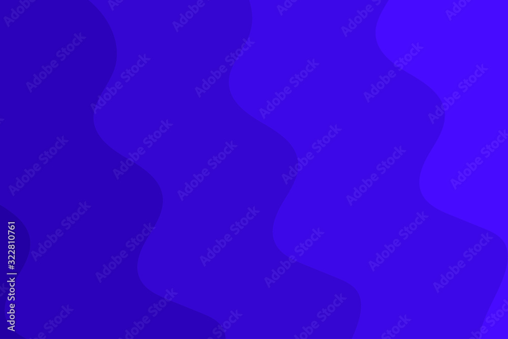 Abstract vector background with wavy blue lines changing color from light to dark.