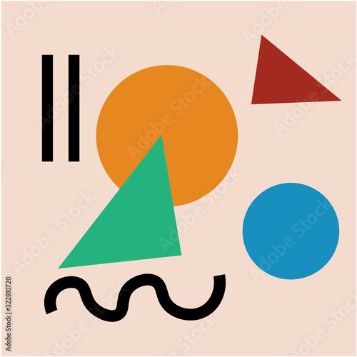 Abstract contemporary illustration with different shates and lines.