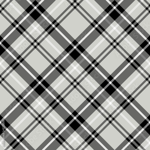 Seamless pattern in amazing white, grey and black colors for plaid, fabric, textile, clothes, tablecloth and other things. Vector image. 2