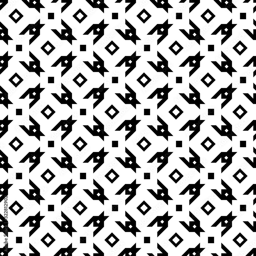 Houndstooth Vector Seamless Pattern. Black and White Abstract Background. Houndstooth Vector Seamless Pattern. Black and White Abstract Background.