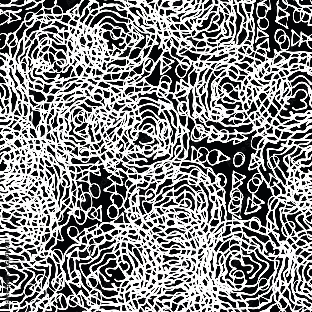 Black and white grunge seamless. Abstract repeating background. Monochrome pattern for fabric, wrapping paper
