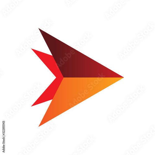 red triangle arrow color group logo design