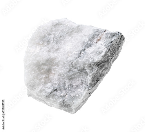 unpolished carbonatite rock cutout on white