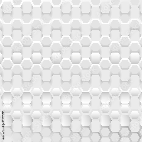 Fototapeta Naklejka Na Ścianę i Meble -  Adstract connection background with hexagonal white and grey pattern