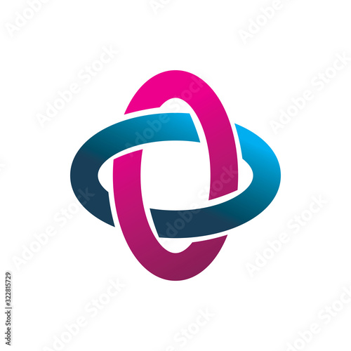 infinity ellips color line logo design