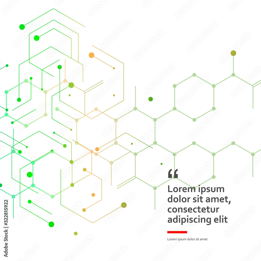 Molecular hexagons structures on white background. Vector illustration