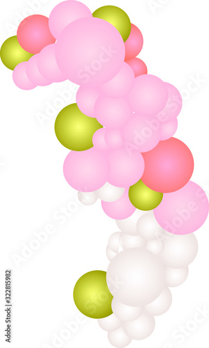 Set of decorative balloons with white background vector photo