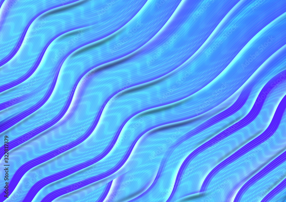 colorful blue background with  wavy lines design. texture background, Greeting card template 