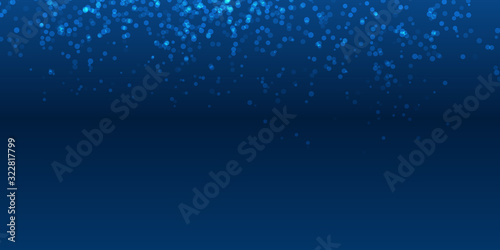 Dark blue white bokeh blur circle background