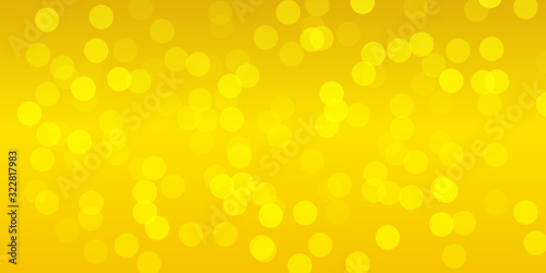 Bright yellow orange white blur bokeh circle abstract background for presentation design and banner.