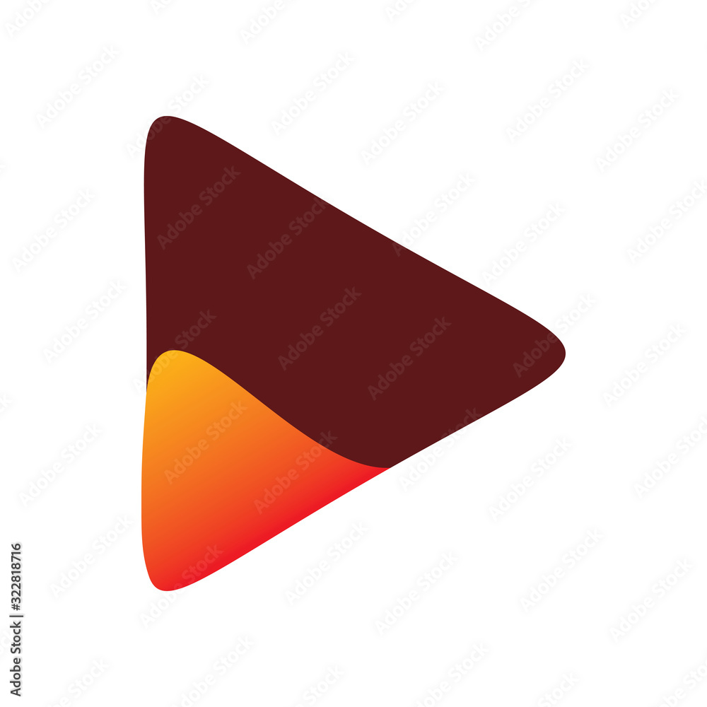 red color triangle play media logo design red color triangle play media logo design